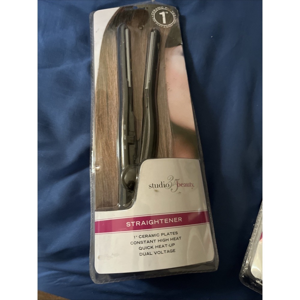 Studio 35 Beauty 1" Ceramic Plates Flat Iron Hair Straightener NIP